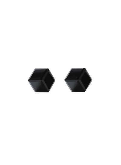 Seona Seona Irene 4mm Cubic Cut Crystal Stud Earrings – Hypoallergenic Tarnish‑Free Stainless Steel Jewelry for Women, Radiant Everyday Women Accessory with Timeless Elegance and Lasting Brilliance - Jet Black